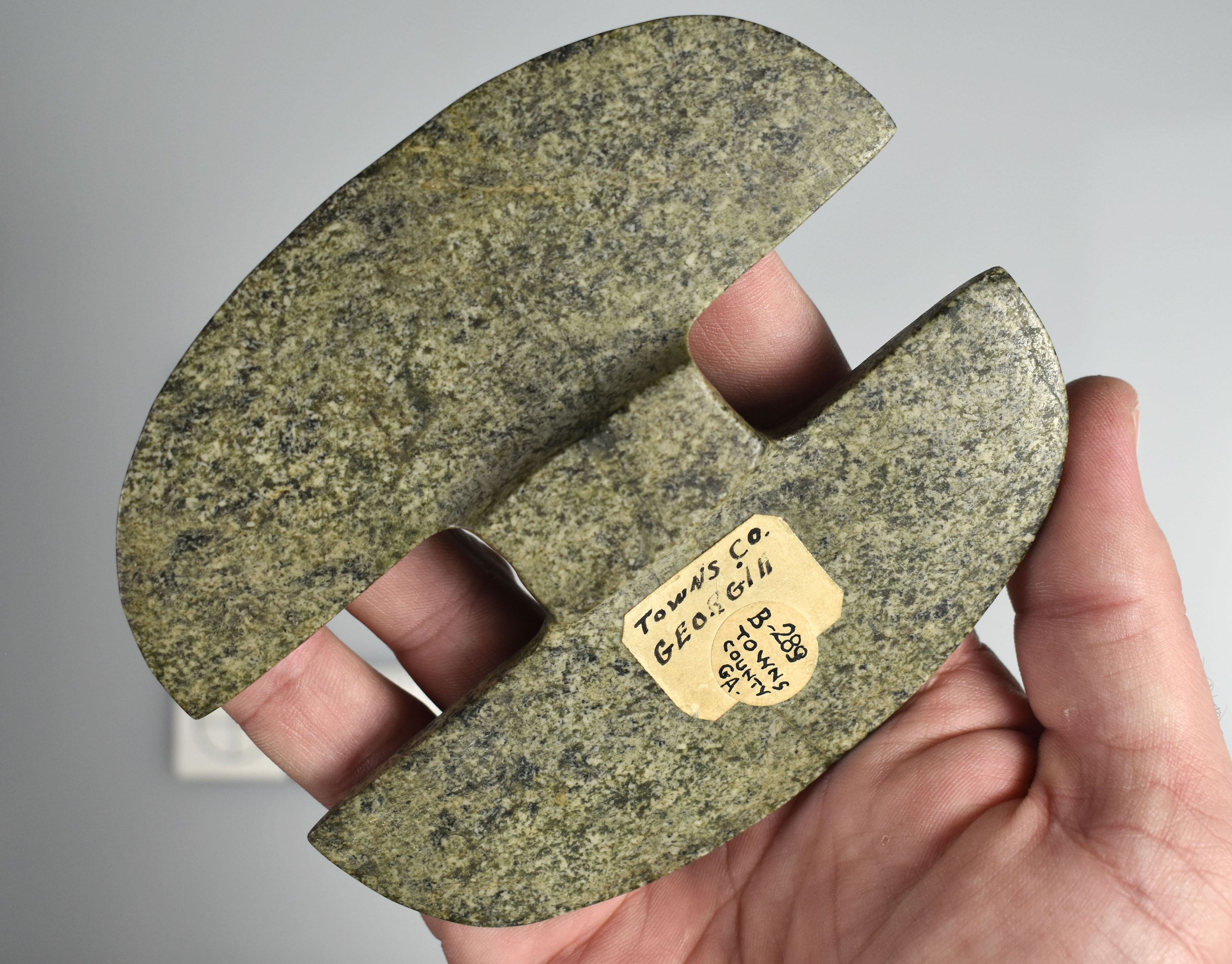 RARE 53/16" Southern Notched Ovate Bannerstone EX STEPHENS Jackson G